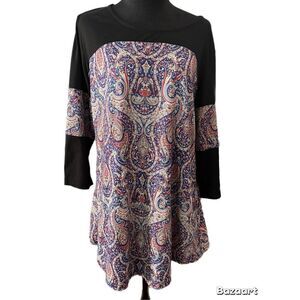 REBORN New York Blue and Red Paisley Tonic size 1XL